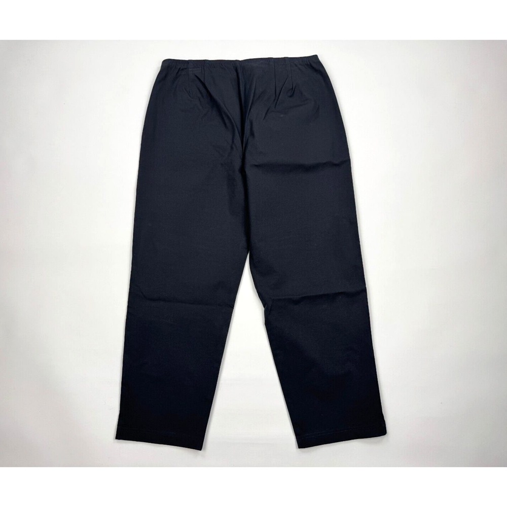 Eileen Fisher Twill Organic Cotton Tapered Trouser Pant Women PL Zip Closure